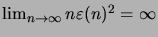 $ \lim_{n\to\infty}n\eps(n)^2=\infty$