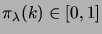$ \pi_\lambda(k)\in[0,1]$