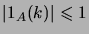 $ \abs{\indicator{A}(k)}\leqs 1$