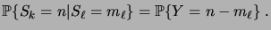 $\displaystyle \pcond{S_k=n}{S_\ell=m_\ell} = \prob{Y=n-m_\ell}\;.$