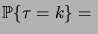 $\displaystyle \prob{\tau=k} ={}$