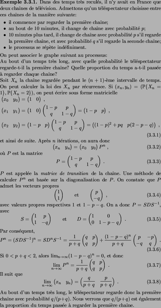 \begin{example}
Dans des temps tr\\lq es recul\'es, il n'y avait en France que deux...
...oportion du temps
pass\'ee \\lq a regarder la premi\\lq ere cha\^\i ne.
\end{example}