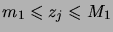 $ m_1\leqs z_j\leqs M_1$