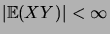 $ \abs{\expec{XY}}<\infty$