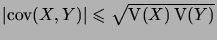 $ \abs{\cov(X,Y)} \leqs
\sqrt{\Var(X)\Var(Y)}$